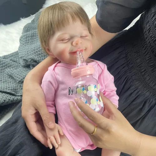 Miniatura 3 de Muñecas Reborn Baby Girl, 18 pulgadas realistas recién nacidas muñecas durmiendo con vinilo de silicona suave de cuerpo completo, muñecas de bebé