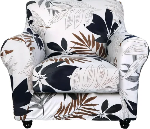 Miniatura 34 de SearchI Funda elástica para sofá con estampado, Fundas para sofá con diseño floral, 2 piezas de funda elástica para sillón con funda de cojín