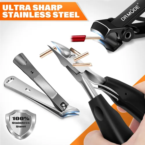 Miniatura 5 de DRMODE Cortaúñas para uñas gruesas de los pies, cortaúñas de mango largo para uñas gruesas para personas mayores con apertura amplia, cortaúñas