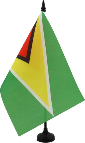 Miniatura 111 de Bandera de mesa de Anguila de 4 x 6 pulgadas, bandera de escritorio británica de Anguila, 5.9 x 3.9 in, palo y base de plástico negro AZ FLAG