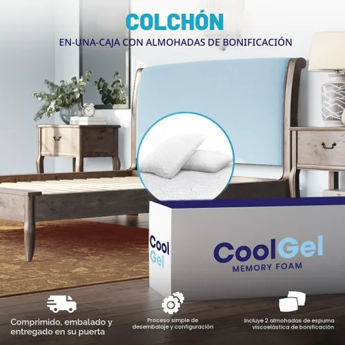 Miniatura 7 de Classic Brands Cool Gel Chill Memory Foam 14-Inch Mattress with Pillow, CertiPUR-US Certified, Mattress in a Box