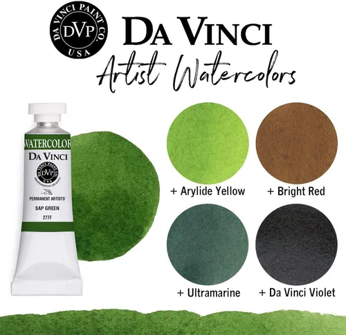 Miniatura 37 de DA VINCI PAINTS Pintura Acuarela Profesional para Artistas, Alizarin Crimson (Quinacridone), 37ml Índigo