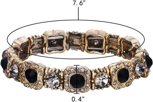 Miniatura 4 de EleQueen Pulseras de tenis de cristal austríaco inspiradas en la vendimia para boda