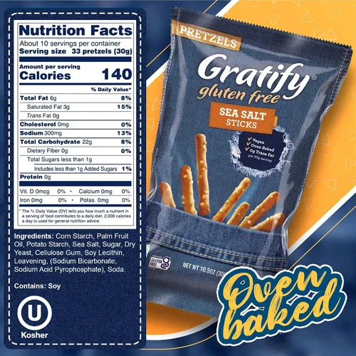 Miniatura 2 de Gratify Palitos de pretzel sin gluten – Bolsas de pretzel GF, mezcla sin gluten para adultos y niños, salsa de humus, paquetes individuales, aptas