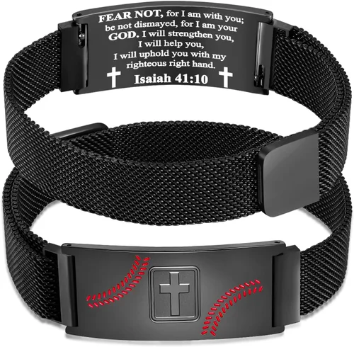 Miniatura 107 de Regalos de graduación, pulsera de fútbol, fútbol, baloncesto, béisbol, regalos de pulsera, pulseras de cruz de fe para hombres, bautismo, primera