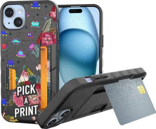 Miniatura 98 de Smartish Funda tipo cartera para iPhone 13 Pro – Wallet Slayer Vol. 2 [delgada + protectora] tarjetero con función atril - Black Tie Affair