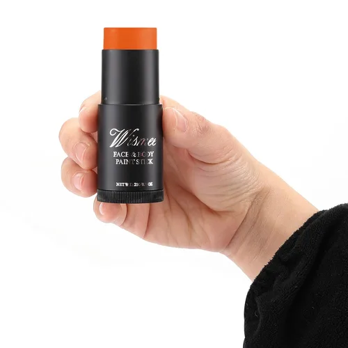 Miniatura 8 de Ojo naranja negro Deportes, palo de pintura de cuerpo de cara naranja, resistente al sudor, impermeable, pintura facial, maquillaje para Halloween