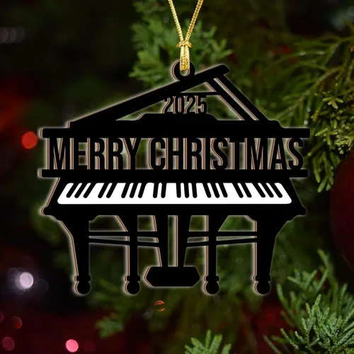 Miniatura 6 de Adorno de Piano 2025 – Adorno Navideño de Piano Grande para Árbol, Regalos de Piano de Madera para Músicos, Regalos para Tocadores de Piano, Adorno