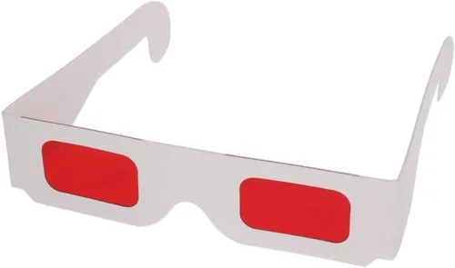 Miniatura 5 de Othmro 10 gafas duraderas estilo 3D 3D, gafas de visión 3D, gafas de juego de películas 3D, gafas 3D rojo-rojas, marco de cartón, lente de resina