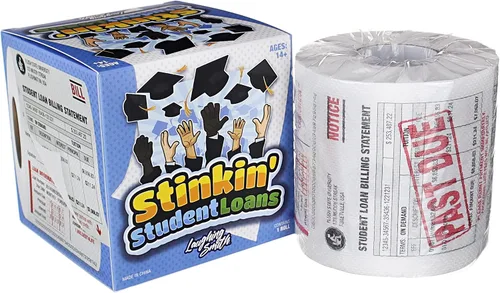 Miniatura 3 de Laughing Smith Stinkin' Student Loans - Regalo de broma de papel higiénico falso - Broma de inodoro para estudiantes y graduados - Bromas