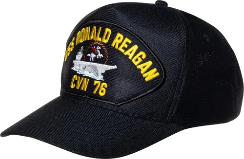 Miniatura 2 de Estados Unidos Armada USS Ronald Reagan CVN-76 Supercarrier Buque Emblema Patch Sombrero Azul Marino Gorra de béisbol