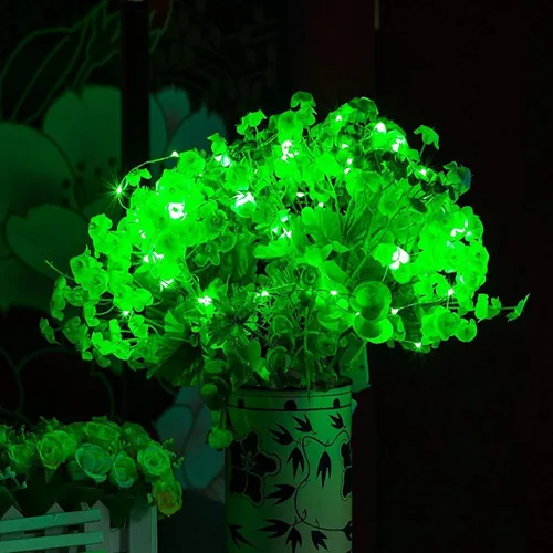 Miniatura 6 de RUICHEN Alambre de cobre de 33 pies, 100 luces LED USB con interruptor de encendido/apagado, verde