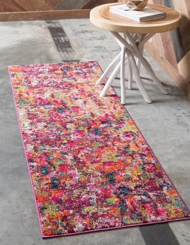 Miniatura 18 de Unique Loom Chromatic Collection Alfombra de Área - Champagne (2' 2" x 6' Runner, Azul Claro/Azul)