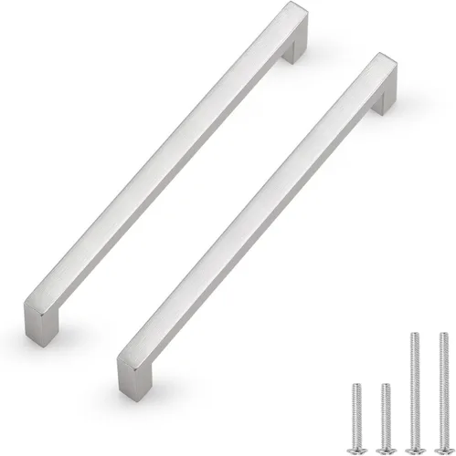 Miniatura 34 de Probrico - Tiradores cuadrados de acero inoxidable para puerta de armario o cajón, color negro, 0.5 pulgadas de ancho
