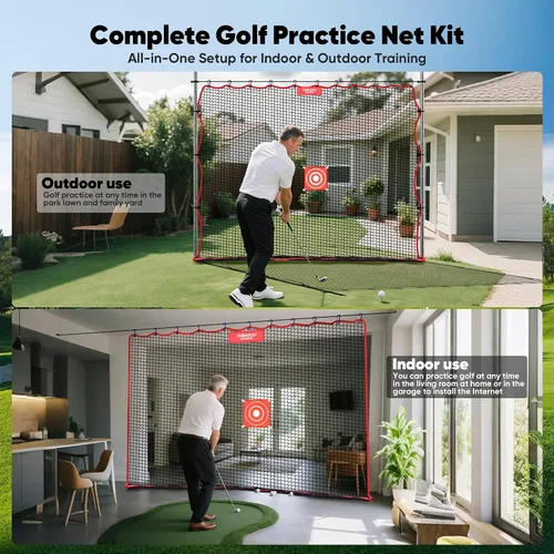 Miniatura 2 de Red de práctica de golf, barrera de red multideportiva resistente de 10 pies 15 pies 20 pies 25 pies Red de golf para garaje, ideal