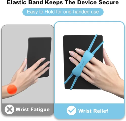 Miniatura 4 de Paquete de 2 correas de mano cómodas para Kindle y tabletas, accesorios Kindle para leer en la cama, soporte de agarre seguro y ligero