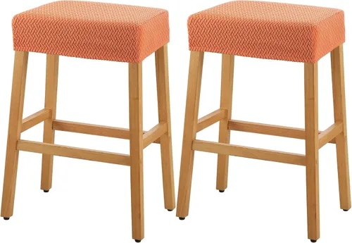 Miniatura 33 de YISUN Fundas de taburete rectangulares, paquete de 2 fundas elásticas impermeables para asiento de silla de montar, taburetes de bar, sillas de bar