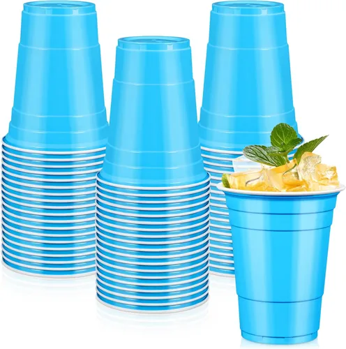 Miniatura 8 de LANLISA 50 vasos de plástico verdes, vasos desechables de 16 onzas, vasos para beber para el día de San Patricio, suministros de fiesta de Navidad