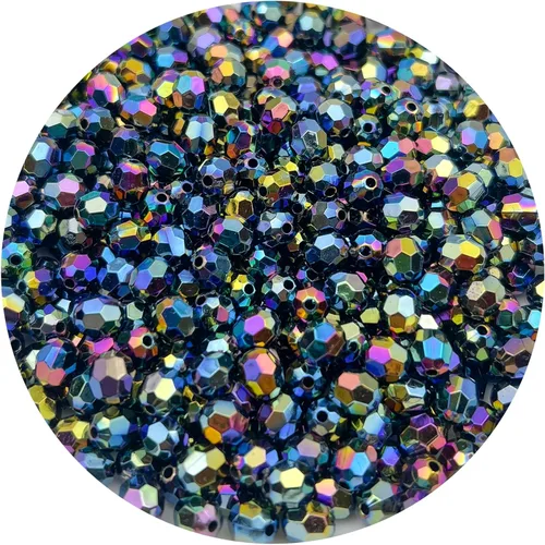 Miniatura 10 de 200 cuentas acrílicas de cristal de color AB de 0.394 pulgadas (0.394 in) cuentas redondas de plástico facetadas espaciadoras para hacer joyas, 402
