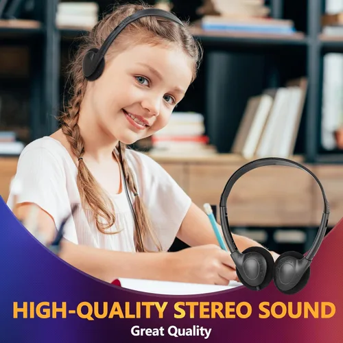 Miniatura 2 de Paquete de 12 auriculares USB C a granel para niños de aula, escuela, auriculares USB tipo C, juego de clase compatible con teléfonos inteligentes