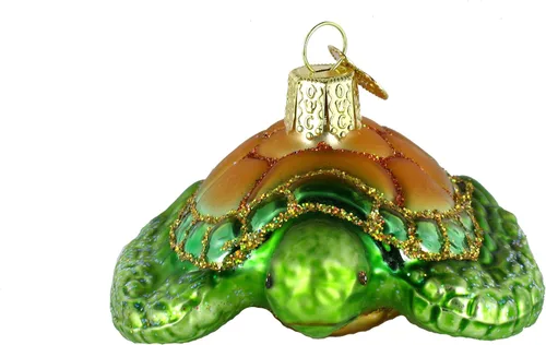 Miniatura 7 de Old World Christmas - Adornos de tortugas de vidrio soplado para árbol de Navidad, verde marino