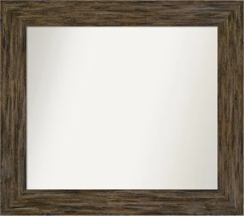 Miniatura 119 de Amanti Art Espejo personalizado, espejo de baño marrón Fencepost, espejo de pared o espejo de tocador de baño sobre el fregadero (27 x 27 pulgadas)