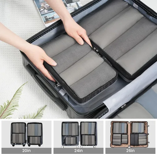 Miniatura 82 de BAGAIL 4 Set/6 Set Ultraligero Compresión Embalaje Cubos Organizador de Embalaje para Accesorios de Viaje Equipaje Maleta Mochila