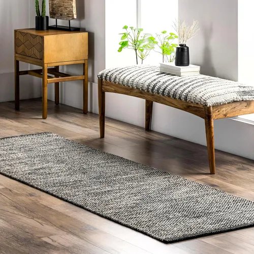 Miniatura 11 de nuLOOM Alessi - Alfombra decorativa de algodón sólido de granja, 2 x 3, color gris