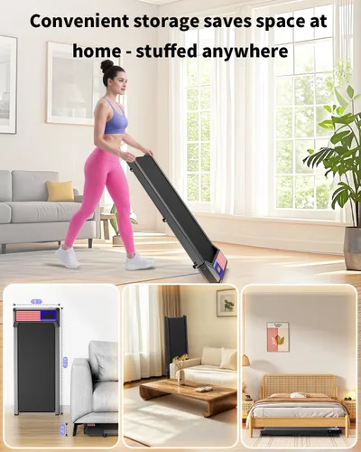 Miniatura 8 de HCOIW Walking Treadmill Pad with Incline - Portable Under Desk Treadmill, Walking Mat Pad with Handle Bar, 2.5HP Low Noise, 2 in 1 Treadmills for