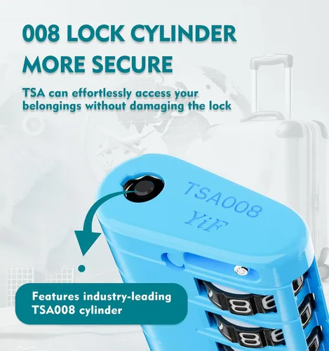 Miniatura 2 de ANVIL Candados de equipaje TSA de 4 esferas con alerta de búsqueda: núcleo TSA008 mejorado para máxima seguridad, ideal para equipaje, maleta