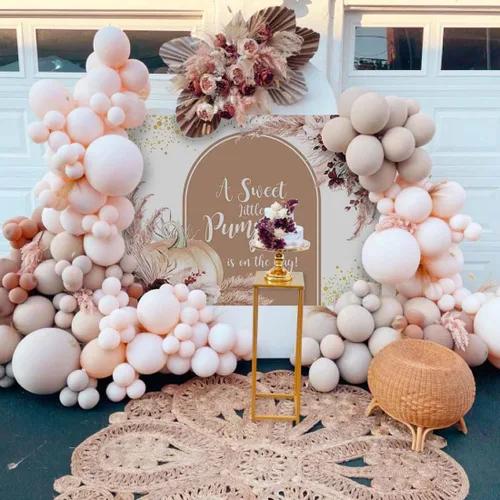 Miniatura 2 de Avezano Telón de fondo de calabaza para baby shower, estilo bohemio, pancarta de calabaza, otoño, Acción de Gracias, baby shower, 7 x 5 pies