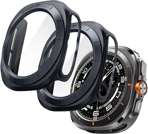 Miniatura 7 de JETech Funda con protector de pantalla para Samsung Galaxy Watch 7 de 40 mm, cubierta protectora general, película de vidrio templado de alta Negro