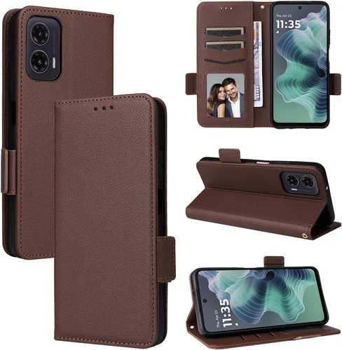 Miniatura 48 de Funda de piel sintética compatible con Motorola Moto E22 4G, funda de piel sintética compatible con Motorola Moto E22i 4G, color negro