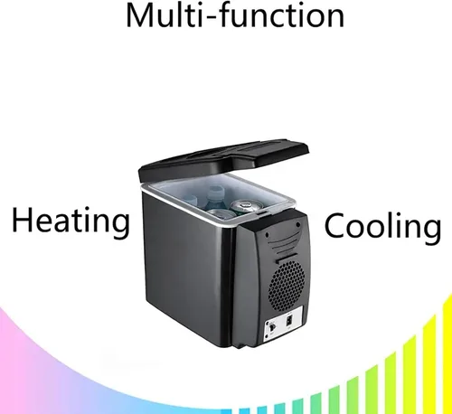 Miniatura 3 de ERICAT Mini refrigerador del coche, refrigerador portátil 6L, 15-20C, 6 botellas, bajo ruido, para dormitorio, oficina, coche