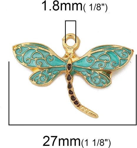 Miniatura 2 de Abalorios esmaltados y dorados para pulseras con dijes de agujero grande