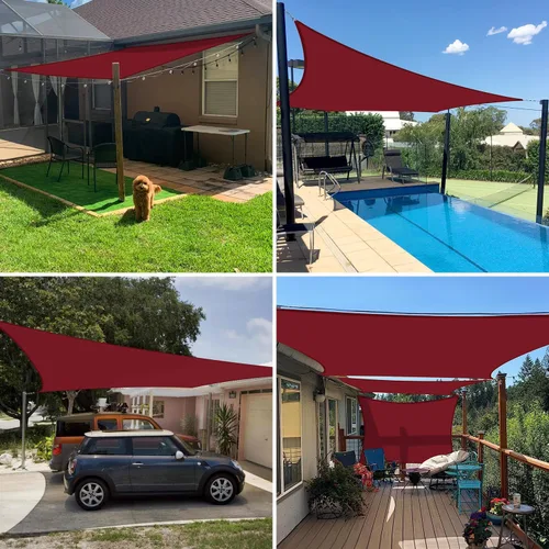 Miniatura 2 de E&K Sunrise - Toldo impermeable de 10 x 13 pies, color rojo, rectangular, con bloqueo UV, duradero, perfecto para toldo, jardín al aire libre