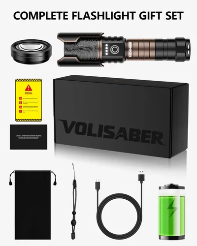 Miniatura 8 de Linterna recargable de 5000 lúmenes, linterna LED táctica de altos lúmenes con lente de encendido, 6 modos de zoom impermeable para campamento