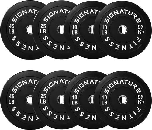 Miniatura 19 de Fitvids Juego de discos de peso olímpicos de goma de 2 pulgadas, juego de discos de parachoques con barra para entrenamiento de fuerza, 180-390