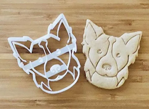 Miniatura 2 de Border Collie - Cortador de galletas y cortador de golosinas para perros, cara de 4 pulgadas