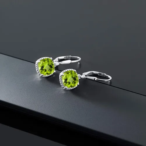 Miniatura 67 de Gem Stone King Aretes colgantes de plata de ley 925 de 0.315 pulgadas para mujer