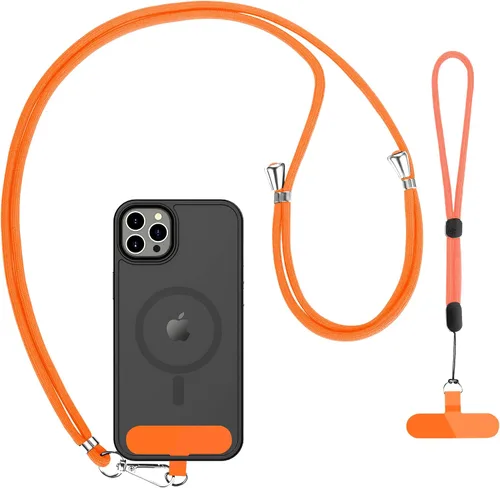 Miniatura 15 de CACOE Paquete de 2 cordones para teléfono, 1 correa ajustable para el cuello, 1 correa de muñeca, 2 almohadillas, cordones universales cruzados