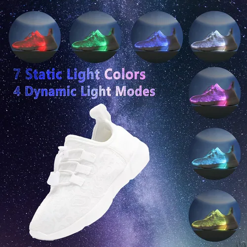 Miniatura 2 de YYXMS Zapatos de fibra óptica para niños y niñas, tenis iluminados para niños, zapatos intermitentes con carga USB para Navidad, festivales