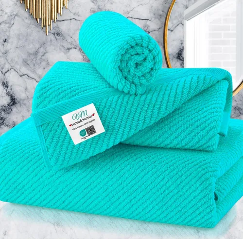 Miniatura 16 de VOOVA & MOVAS Toallas de baño amarillas – 100% algodón Secado rápido Peso Gruesas Suave, juego de 6 toallas de baño, 2 toallas grandes de 30