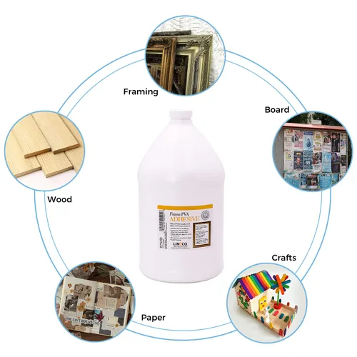Miniatura 7 de LINECO Adhesivo de PVA, pegamento para marcos de fotos, madera o MDF, se seca transparente y flexible, 1 galón, ideal para enmarcar tableros