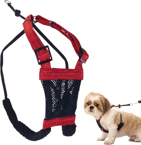 Miniatura 9 de Arnés para perro Sporn sin tirones para perros pequeños - Negro de malla, nylon resistente, transpirable, liviano, ajustable, acolchado, suave