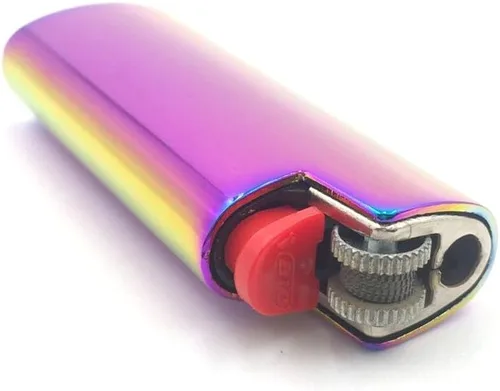 Miniatura 6 de Mini metal encendedor caso cubierta titular color arco iris para BIC Mini tamaño encendedor J5 regalo para ella él