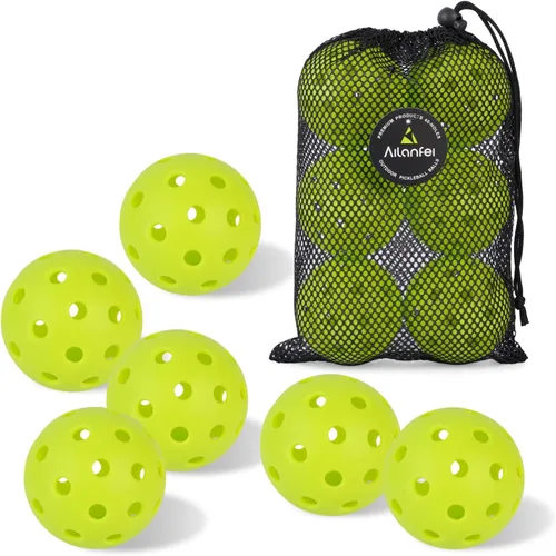 Miniatura 13 de Pickleball Balls 6 Pack 12 Pack- 40 Holes Outdoor Pickleball with Bag, Perfectly Balanced, High Bounce, Crack-Resistance，USAPA Standard - Multiple