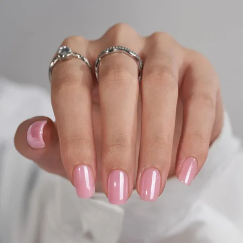 Miniatura 6 de BTArtbox Uñas cortas a presión, color negro, francés, almendra, con pegamento y pestañas adhesivas para mujeres en 16 tamaños, kit de 32 uñas de gel