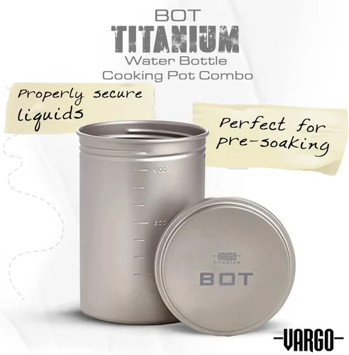Miniatura 5 de Vargo Serie Titanium BOT Botella de agua ultraligera de 1 litro (34 onzas) que pesa 5.2 onzas (5.19 oz) Mochilero camping multiusos