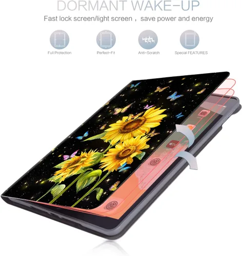 Miniatura 6 de Funda para iPad 9Th / 7Th / 8ª generación, para iPad 10.2, funda protectora a prueba de golpes, visión multiángulo, soporte ajustable, encendido